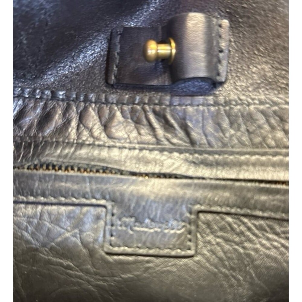 Madewell Transport Crossbody Black Pebbled Leather Gold Hardware EUC - Picture 10 of 11